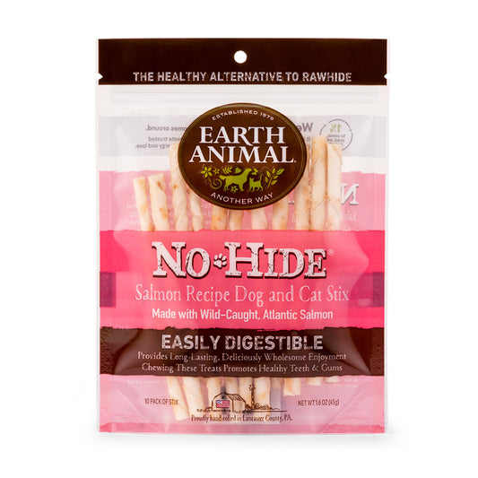 Earth Animal No Hide Salmon Stix Dog Treats, 10 Pack