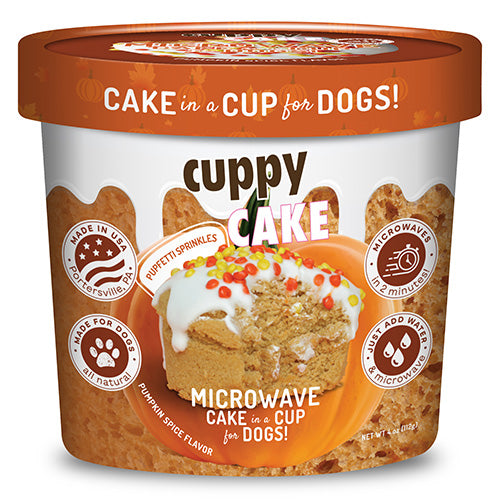 Cuppy Cake - Microwave Cake in A Cup - Pumpkin Spice Flavored with Pupfetti Sprinkles